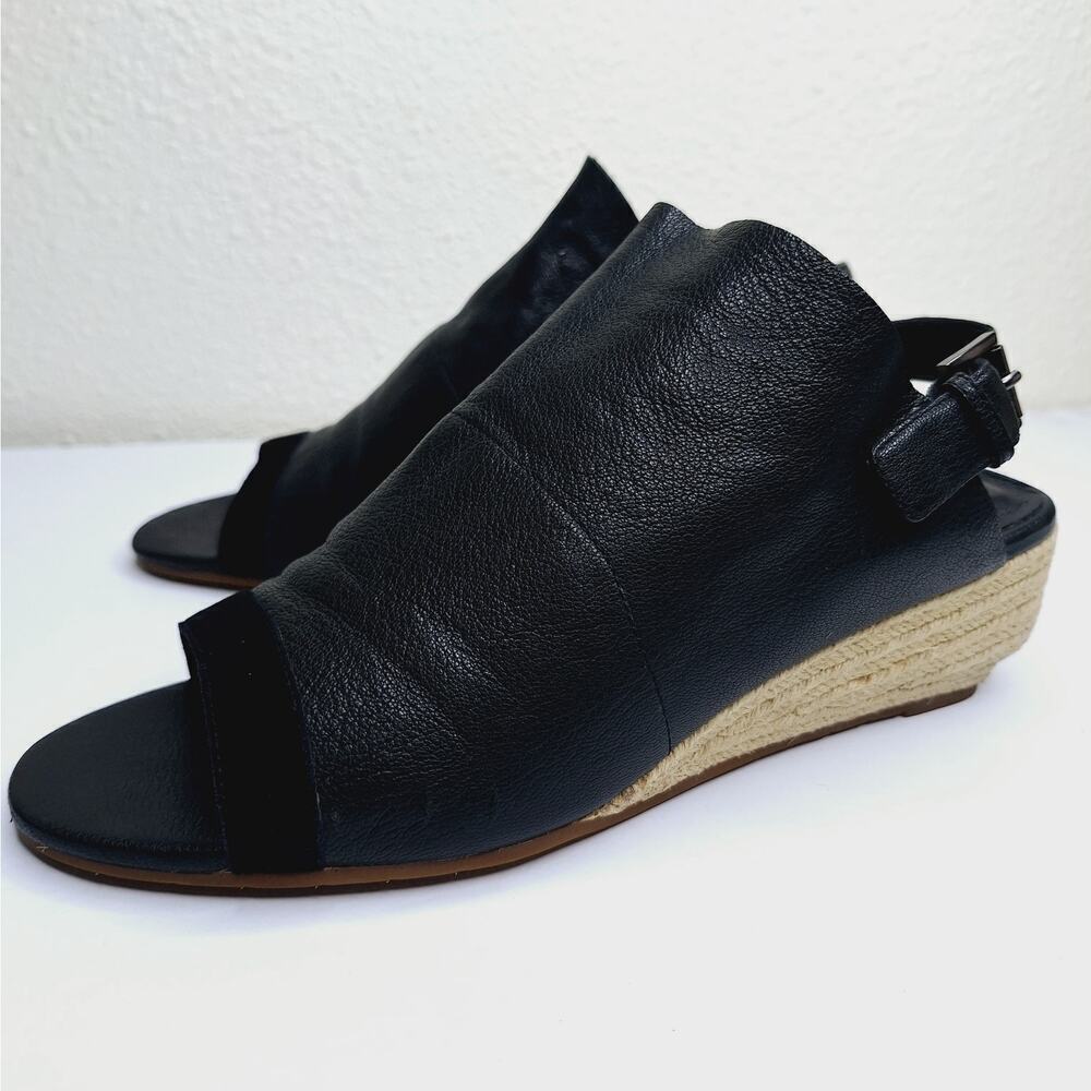 Eileen Fisher Winnie Espadrille Leather Sandals 9 Slingback Comfort Lagenlook